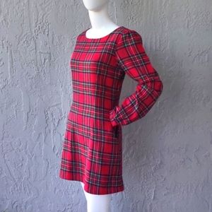 Dayton K. Unique Ladies Lined Plaid Dress w/ Elbow Patches & Pockets.